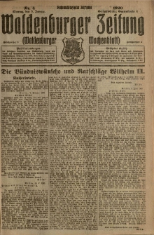Waldenburger Zeitung, Jg. 66, 1920, nr 4