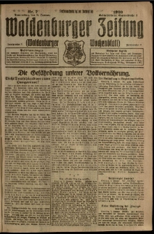 Waldenburger Zeitung, Jg. 66, 1920, nr 7