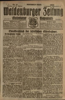 Waldenburger Zeitung, Jg. 66, 1920, nr 11