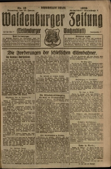 Waldenburger Zeitung, Jg. 66, 1920, nr 13