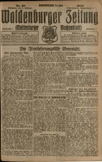 Waldenburger Zeitung, Jg. 66, 1920, nr 30