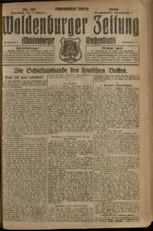 Waldenburger Zeitung, Jg. 66, 1920, nr 33