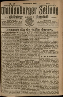 Waldenburger Zeitung, Jg. 66, 1920, nr 43