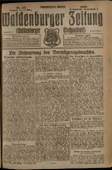 Waldenburger Zeitung, Jg. 66, 1920, nr 54
