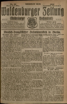 Waldenburger Zeitung, Jg. 66, 1920, nr 58
