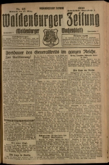 Waldenburger Zeitung, Jg. 66, 1920, nr 66