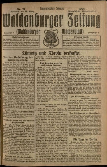Waldenburger Zeitung, Jg. 66, 1920, nr 71
