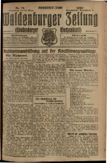 Waldenburger Zeitung, Jg. 66, 1920, nr 72