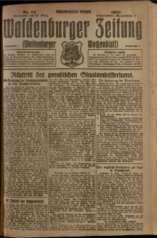 Waldenburger Zeitung, Jg. 66, 1920, nr 74