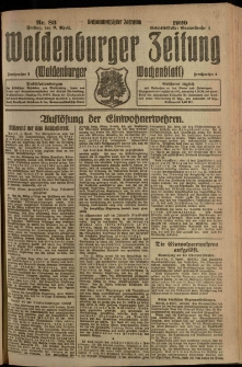 Waldenburger Zeitung, Jg. 66, 1920, nr 83