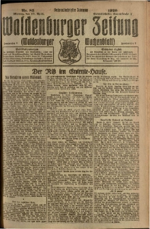 Waldenburger Zeitung, Jg. 66, 1920, nr 85