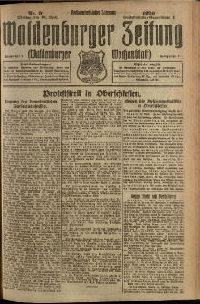 Waldenburger Zeitung, Jg. 66, 1920, nr 91