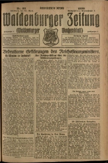 Waldenburger Zeitung, Jg. 66, 1920, nr 93