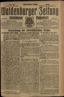 Waldenburger Zeitung, Jg. 66, 1920, nr 95