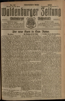 Waldenburger Zeitung, Jg. 66, 1920, nr 97