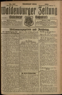 Waldenburger Zeitung, Jg. 66, 1920, nr 102