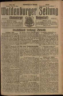 Waldenburger Zeitung, Jg. 66, 1920, nr 111