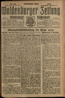 Waldenburger Zeitung, Jg. 66, 1920, nr 116