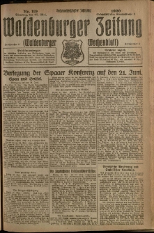 Waldenburger Zeitung, Jg. 66, 1920, nr 119