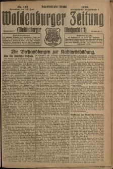 Waldenburger Zeitung, Jg. 66, 1920, nr 135