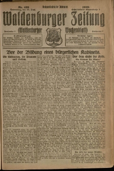 Waldenburger Zeitung, Jg. 66, 1920, nr 139