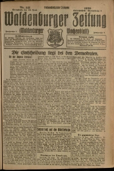 Waldenburger Zeitung, Jg. 66, 1920, nr 141
