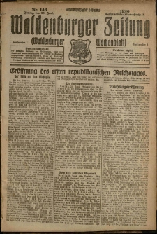 Waldenburger Zeitung, Jg. 66, 1920, nr 146