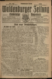 Waldenburger Zeitung, Jg. 66, 1920, nr 147