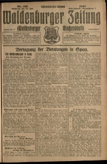 Waldenburger Zeitung, Jg. 66, 1920, nr 162