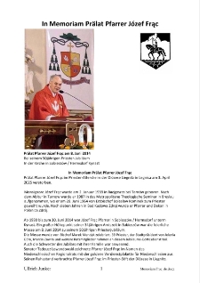 In Memoriam Prälat Pfarrer Józef Frąc [Dokument elektroniczny]