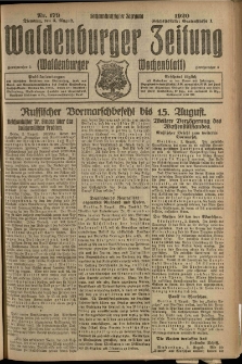 Waldenburger Zeitung, Jg. 66, 1920, nr 179