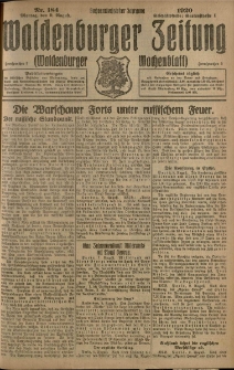 Waldenburger Zeitung, Jg. 66, 1920, nr 184