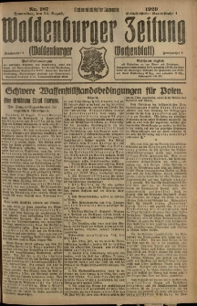 Waldenburger Zeitung, Jg. 66, 1920, nr 187