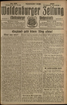 Waldenburger Zeitung, Jg. 66, 1920, nr 192