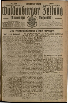 Waldenburger Zeitung, Jg. 66, 1920, nr 198