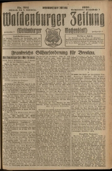 Waldenburger Zeitung, Jg. 66, 1920, nr 204