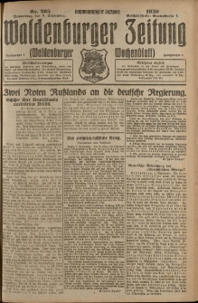 Waldenburger Zeitung, Jg. 66, 1920, nr 205