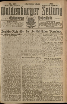 Waldenburger Zeitung, Jg. 66, 1920, nr 208