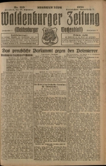Waldenburger Zeitung, Jg. 66, 1920, nr 219