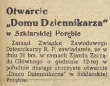Otwarcie „Domu Dziennikarza" w Szklarskiej Porębie
