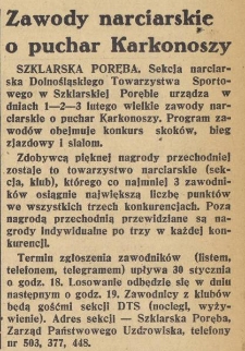 Zawody narciarskie o puchar Karkonoszy