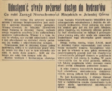 Udostępnić straży pożarnej dostęp do hydrantów : Co robi Zarząd Nierucomości Miejskich w Jeleniej Górze