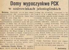 Domy wypoczynkowe PCK w uzdrowiskach jeleniogórskich