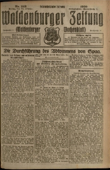 Waldenburger Zeitung, Jg. 66, 1920, nr 242
