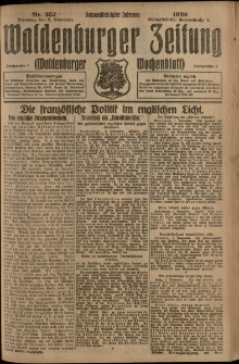 Waldenburger Zeitung, Jg. 66, 1920, nr 257