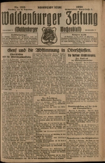 Waldenburger Zeitung, Jg. 66, 1920, nr 263