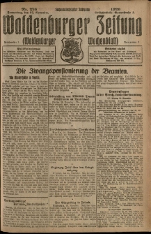 Waldenburger Zeitung, Jg. 66, 1920, nr 276