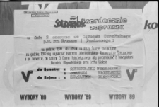 Plakaty wyborcze 1989 (fot. 3) [Dokument ikonograficzny]