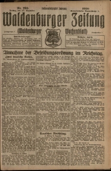 Waldenburger Zeitung, Jg. 66, 1920, nr 295