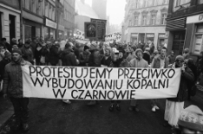 Jelenia Góra - protest przeciwko budowie kopalni w Czarnowie (fot. 1) [Dokument ikonograficzny]